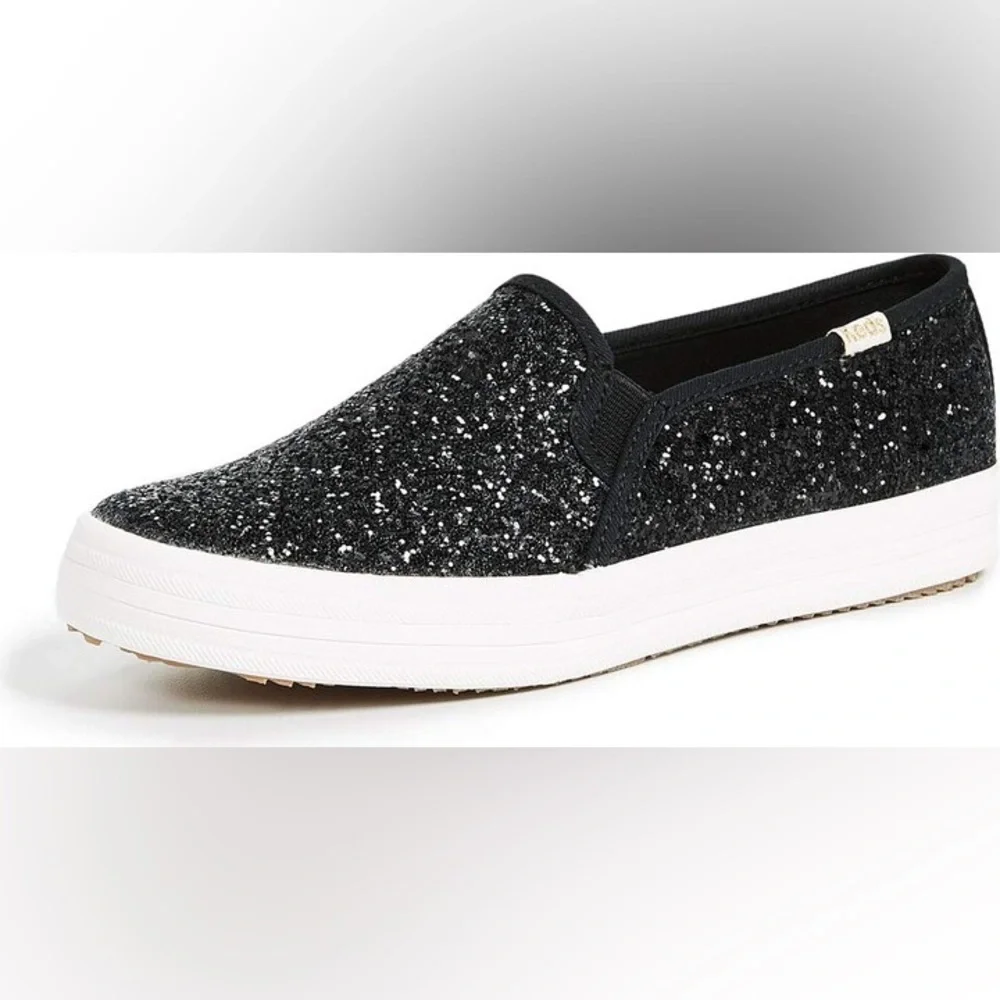 Kate Spade with Keds size 8 black glitter loafer sneakers